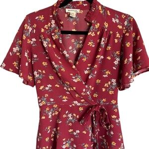 Monteu | Floral Peplum Top | Side Tie Detail